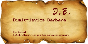 Dimitrievics Barbara névjegykártya